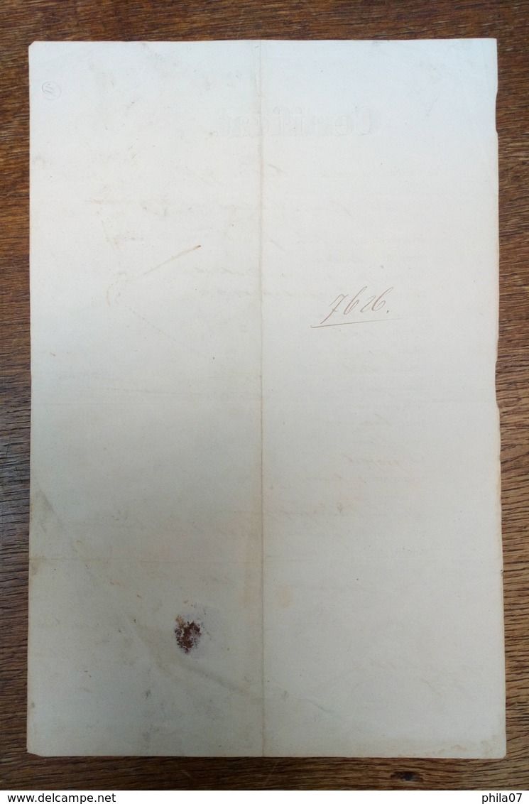 Vintage Passport From Austro-Hungary 1853 - German Form With Description Of Person - Documents Historiques