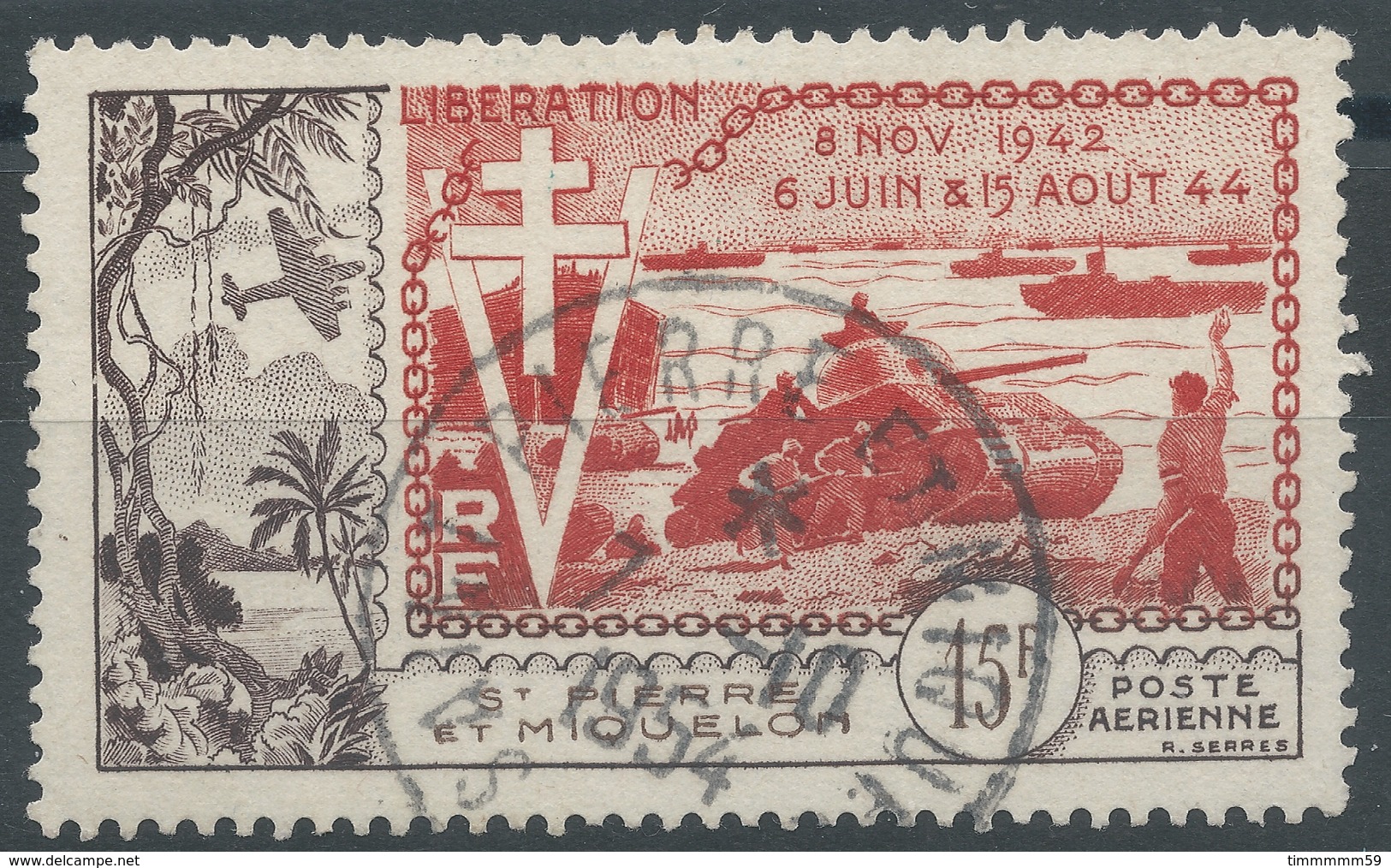 Lot N°54125  POSTE AERIENNE N°22, Oblit Cachet à Date De St Pierre Et Miquelon - Used Stamps