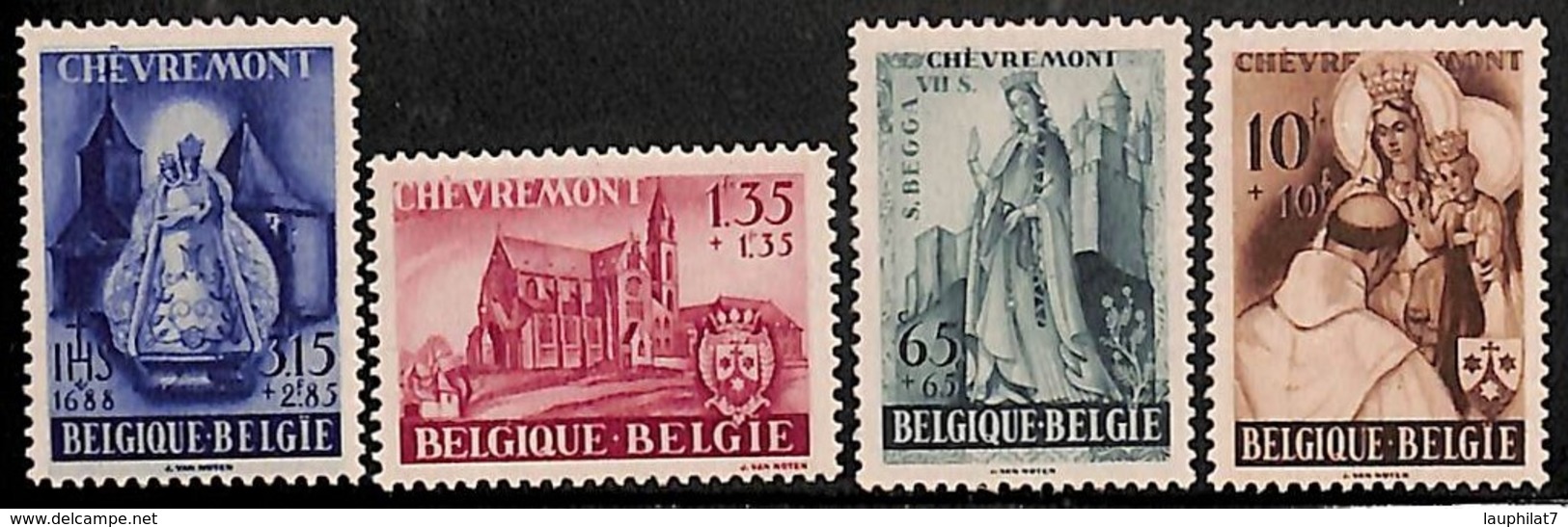 [651029]TB//**/Mnh-c:17e-BELGIQUE 1948 - N° 777/80, Abbaye De Chèvremont, Religion, Fraîcheur Postale, SC - Nuovi