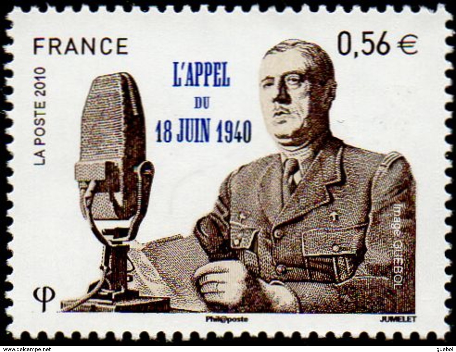 France N° 4493 ** DE GAULLE - L'appel Du 18 Juin 1940 - 70ème Anniversaire - Neufs