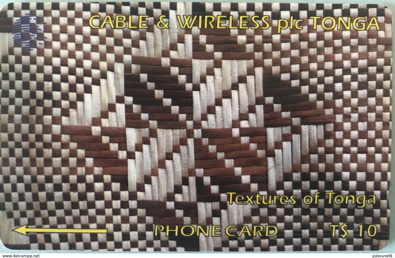 TONGA  -  Phonecards  - Cable § Wireless  - Texture Of Tonga  -  T$10 - Tonga