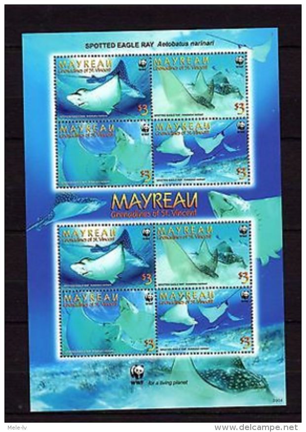 St.Vincent Mayreau 2009 Marine Life WWF MNH  Mi.46-49 --(cv 17) - Vita Acquatica