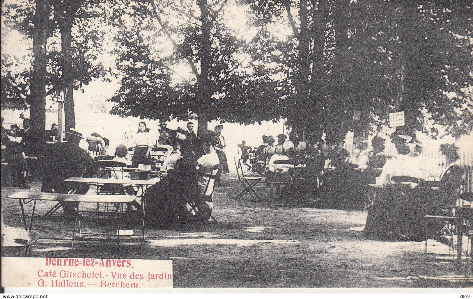 Deurne-lez-Anvers - Café Gitschotel. Vue Des Jardins - Tuin - Geanimeerd - Uitg. G. Halleux, Berchem - Cafés