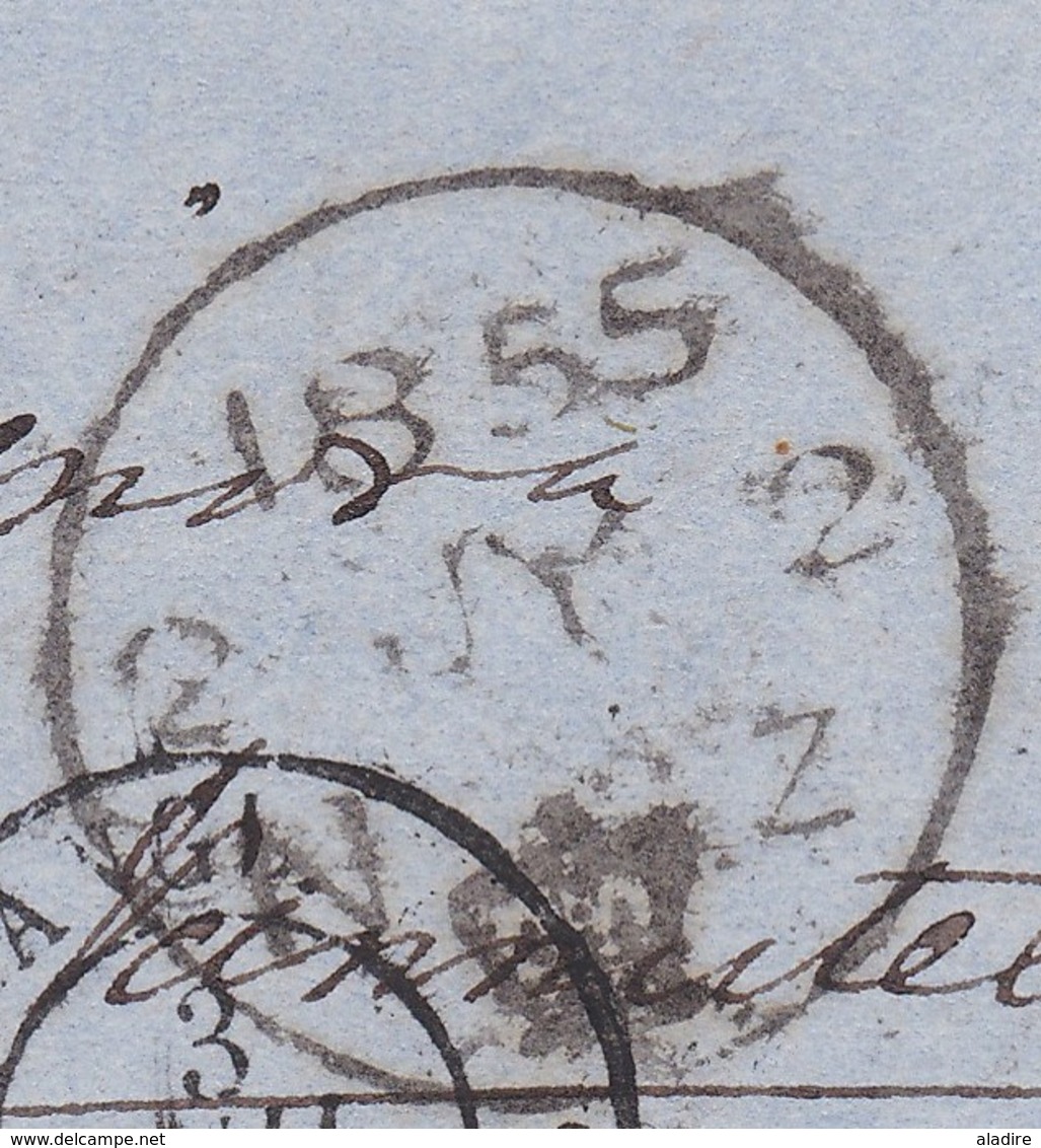 1853 - QV - Lettre Pliée Avec Corresp Amicale De 3 Pages En Italien De Londres Vers Rome, Italie - Via Calais,  France - Postmark Collection