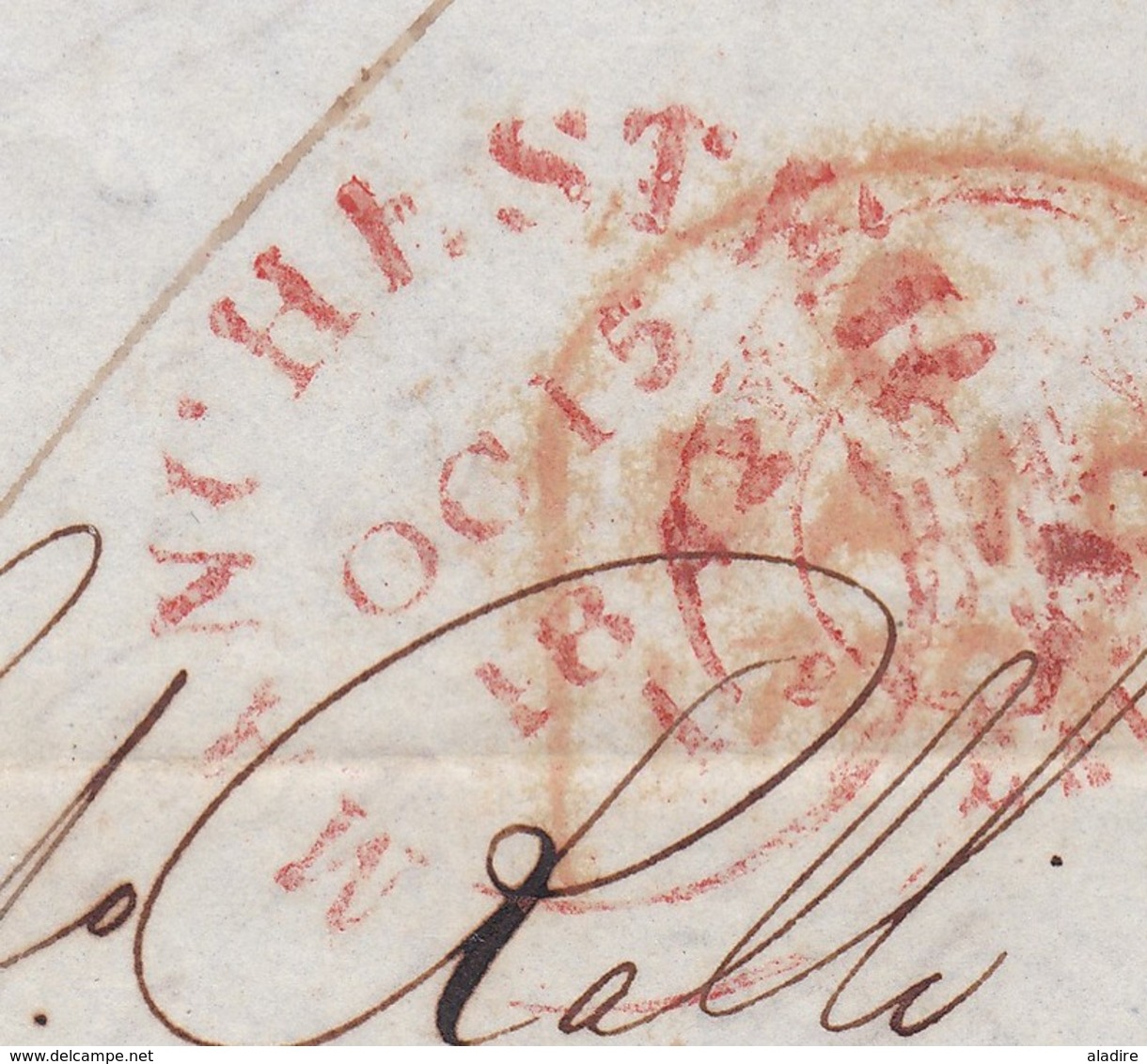 1842 - QV - Lettre Pliée Avec Correspondance En Italien De Manchester Vers Trieste, Autriche / Italie Via Calais, France - Postmark Collection