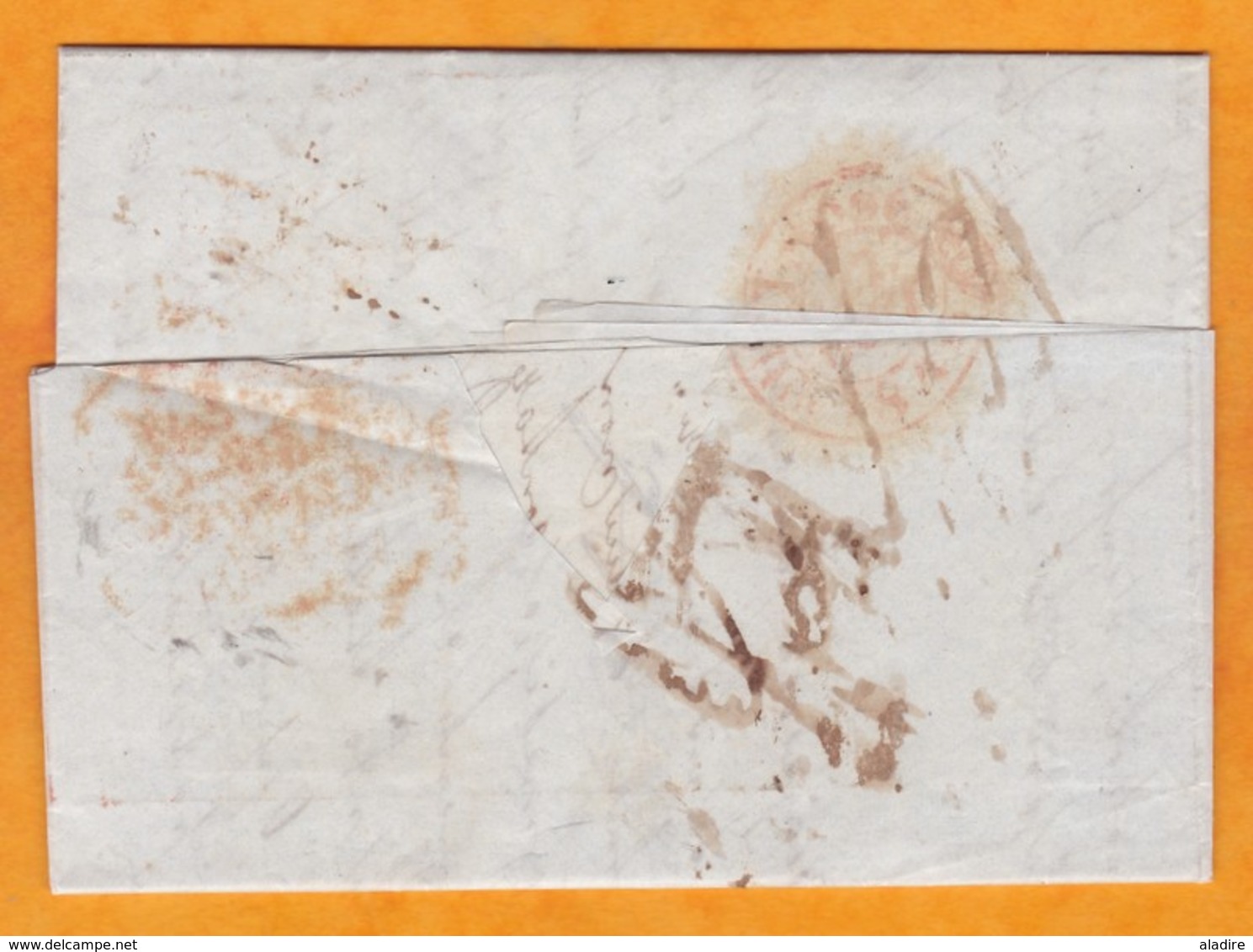 1842 - QV - Lettre Pliée Avec Correspondance En Italien De Manchester Vers Trieste, Autriche / Italie Via Calais, France - Postmark Collection