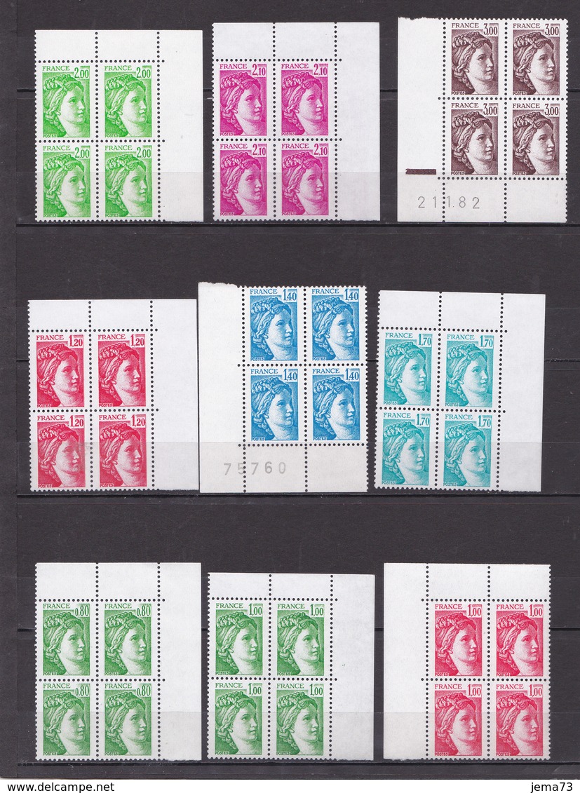 N° 1962 à 1979 Type Sabine Tire Du'une Oeure Du Peintre Louis David: Série En Bloc De 4 Timbres Neuf Impeccable - Neufs