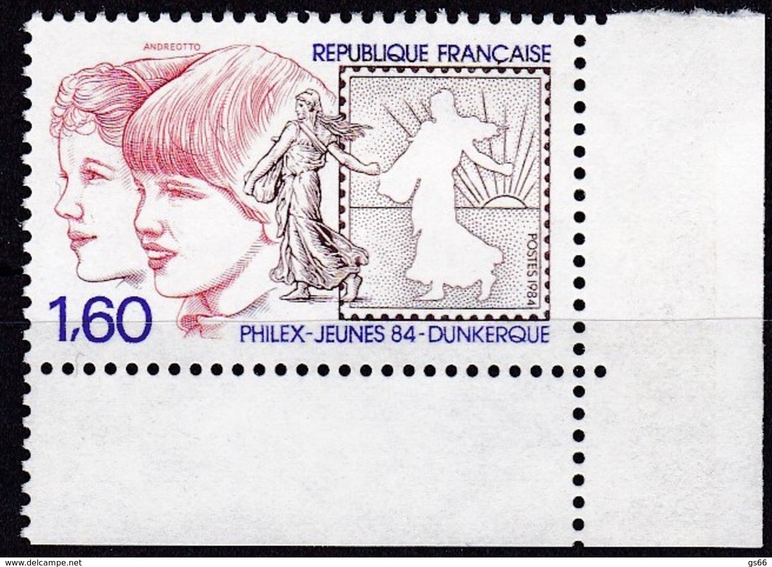 Frankreich, 1984, Mi.Nr. 2440, MNH **,   Jugend-Briefmarkenausstellung,  Exposition De Timbres Pour Les Jeunes, - Neufs