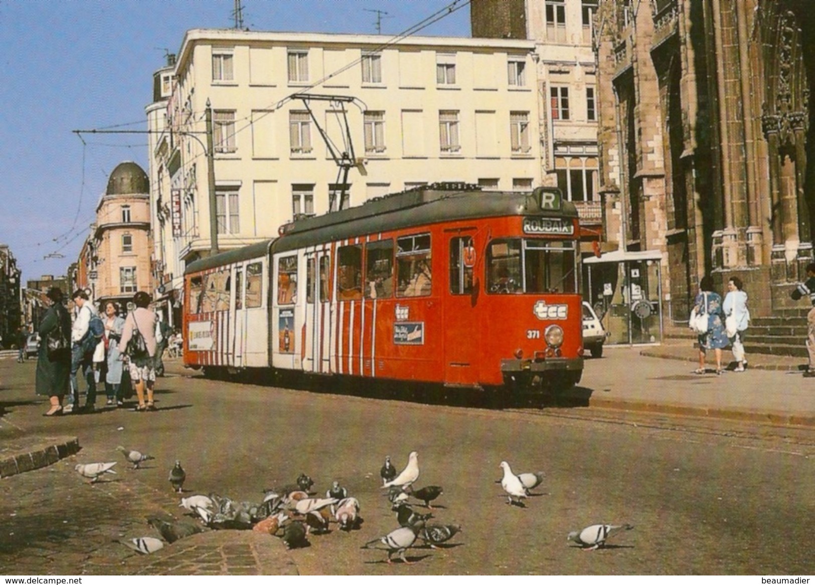 Roubaix Grand Place église St Martin Mongy 500 Tram Tramway Streetcar Lille Roubaix Tourcoing - Roubaix