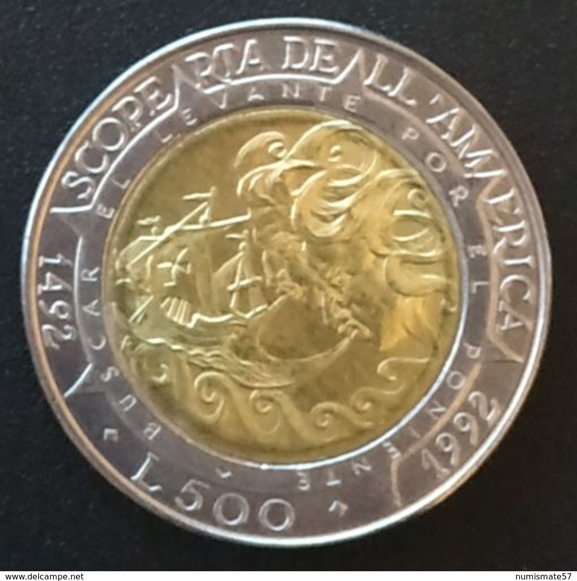 SAINT MARIN - SAN MARINO - 500 LIRE 1992 - Découverte De L'Amérique -  KM 286 - Saint-Marin