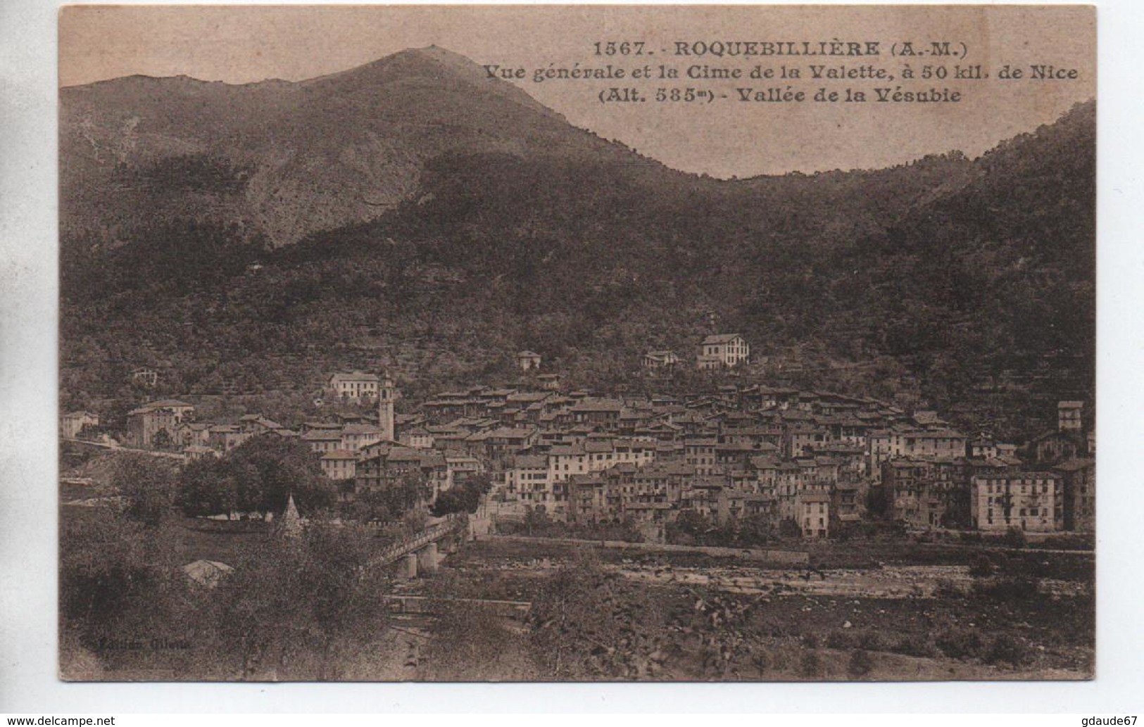 ROQUEBILLIERE (06) - VUE GENERALE ET LA CIME DE LA VALETTE - Roquebilliere