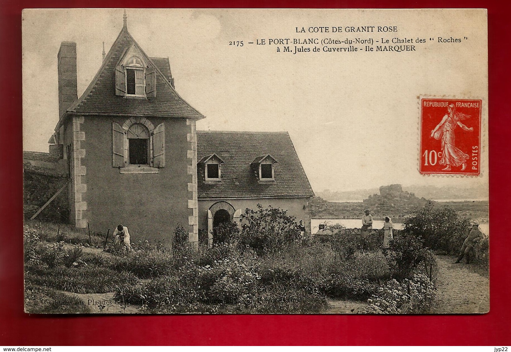 CPA Animée 22 Penvénan Port Blanc Chalet Des Roches Jules De Cuverville Île Marquer - Entre Buguélès Et Port Blanc - Penvénan