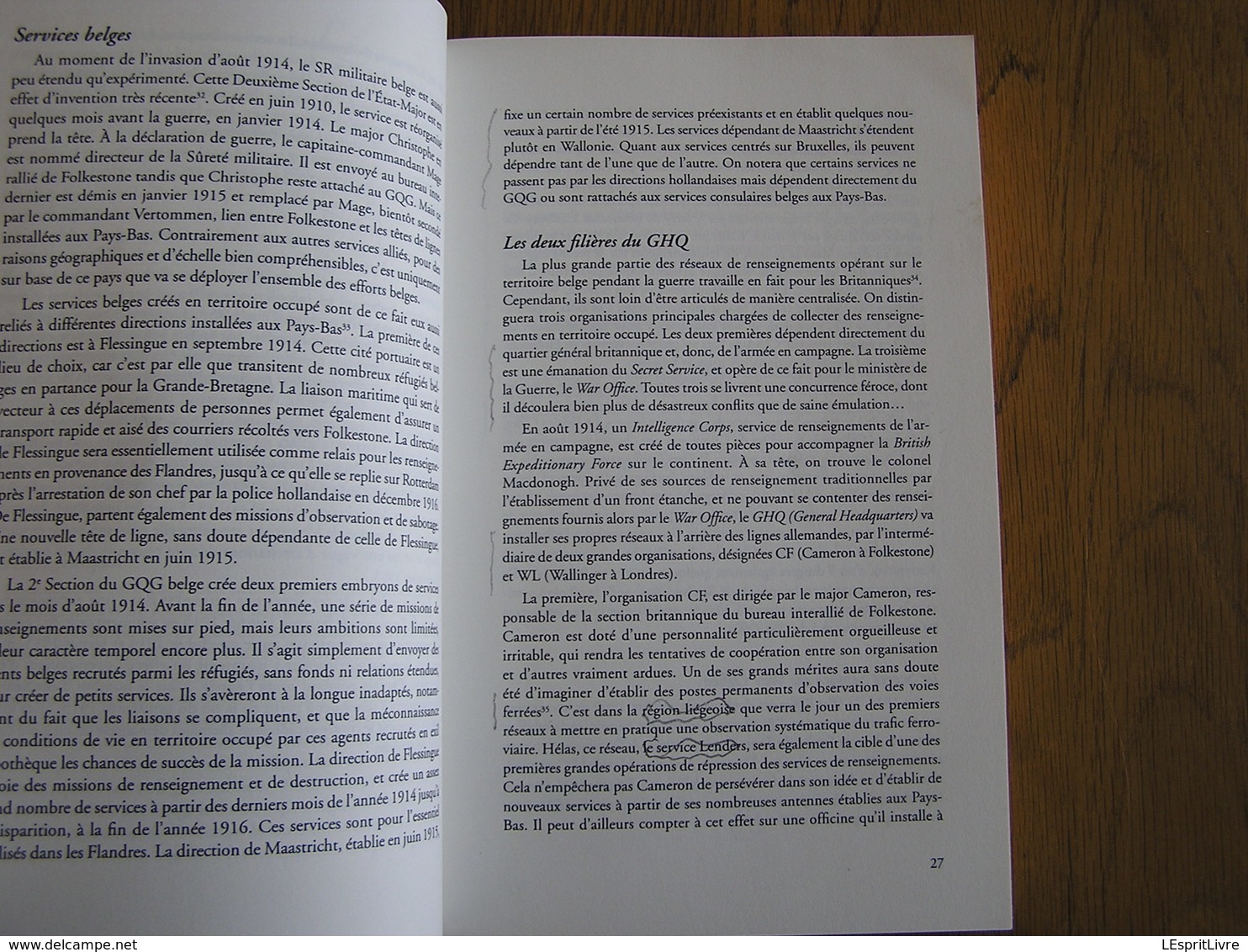 DE LA GUERRE DE L'OMBRE AUX OMBRES DE LA GUERRE 14 18 Espion Réseau Belgique Résistance Espionnage Armée Belge