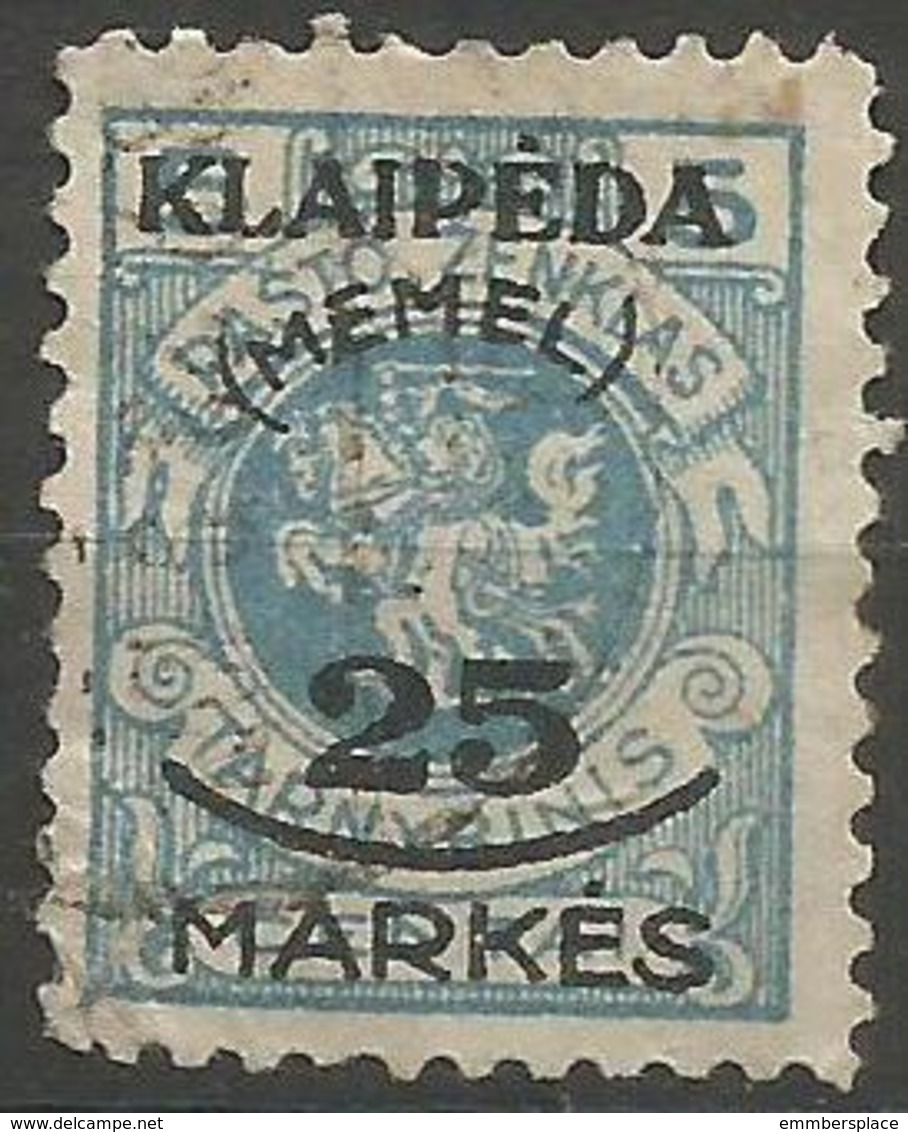 Klaipeda (Memel) - 1923 Lithuania Overprint 25/5 (Upper Case) Used    Mi 125 - Oblitérés