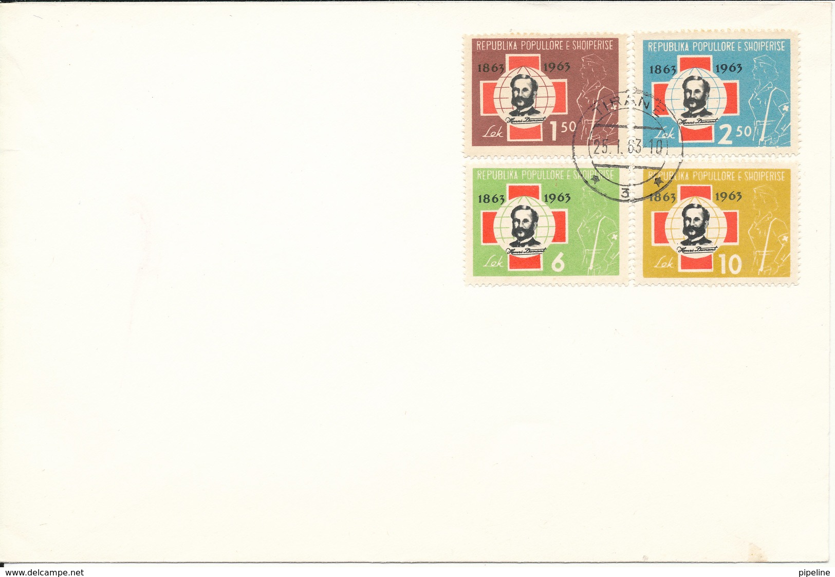 Albania FDC 25-1-1963 RED CROSS Complete Set Of 4 - Albania