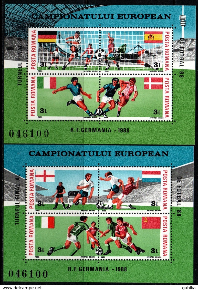 Romania 1988, Scott 3523A-3523B, MNH Sheet, Eurppean Soccer Germany - Nuovi