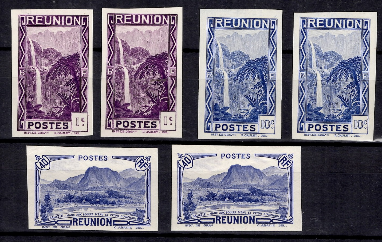 Réunion Maury N° 127 (2), N° 131 (2) Et N° 136 (2) Non Dentelés Neufs ** MNH. TB. A Saisir! - Neufs