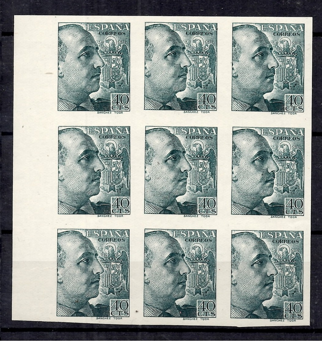 Espagne Timbre Franco En Bloc De 9 Timbres Non Dentelés Neufs ** MNH. TB. A Saisir! - Neufs