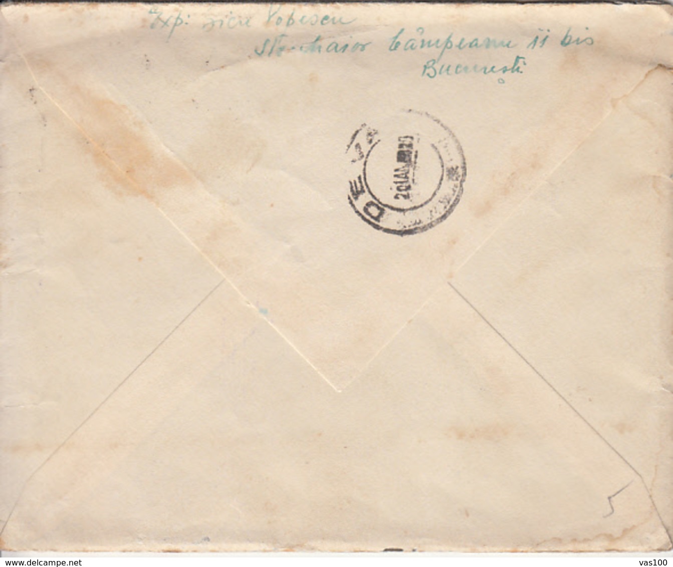 CENSORED BUCHAREST NR 512/A2, WW2, KING MICHAEL STAMPS ON COVER, 1944, ROMANIA - 2. Weltkrieg (Briefe)