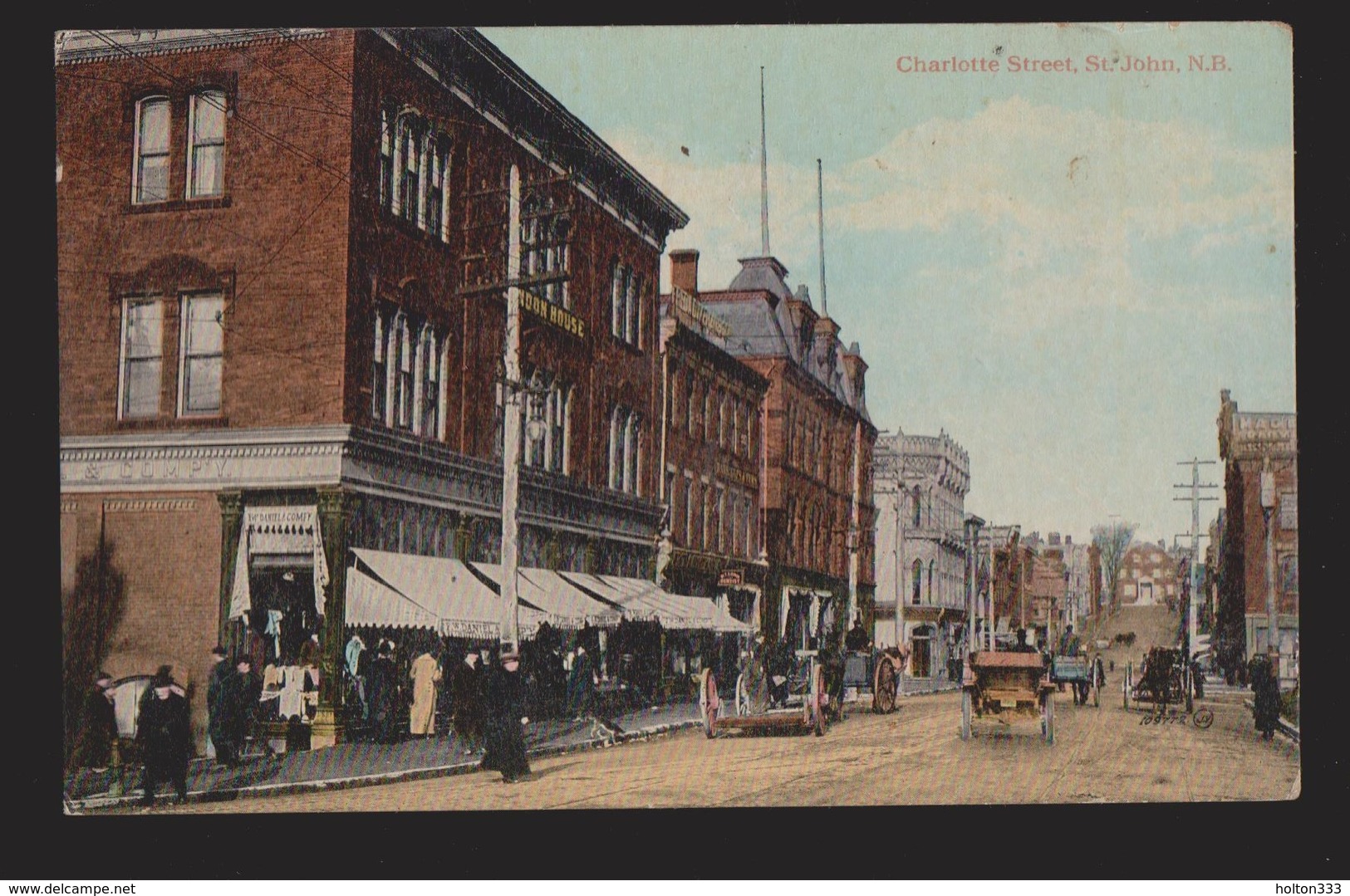 Horses & Carriages Charlotte Street, St. John NB - 1910s - Unused - Some Wear - St. John