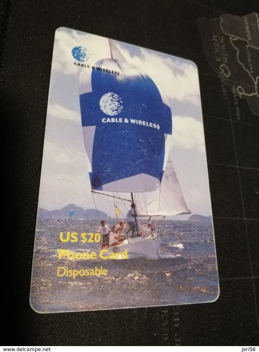 BRITSCH VIRGIN ISLANDS  US $ 20,--  CHIP CARD  Sail Yacht At Sea  **520** - Vierges (îles)