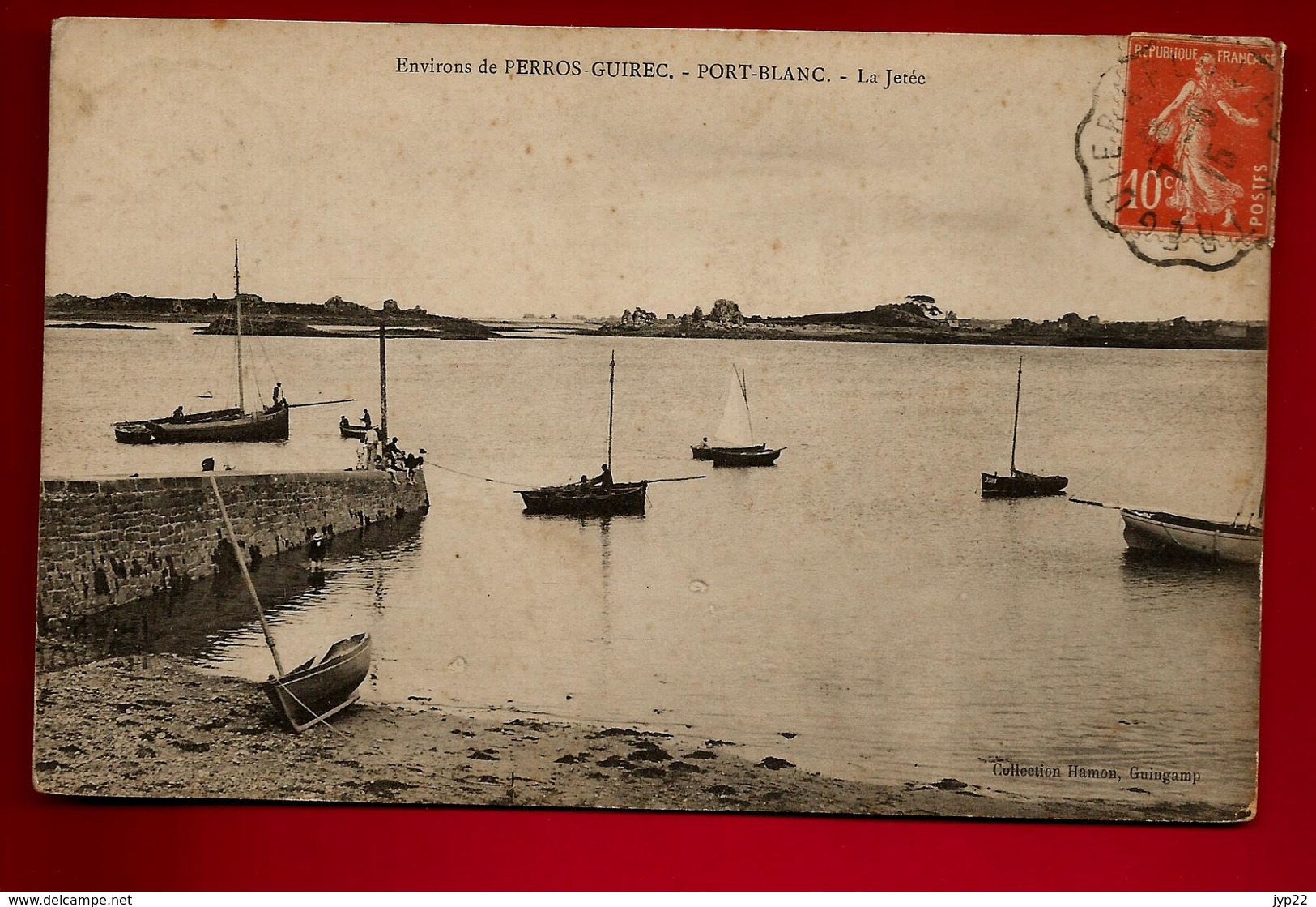 CPA 22 Penvénan Environs De Perros Guirec Port Blanc La Jetée - Ed Hamon - CAD Ambulant 7-08-1915 Lavrillat Dinan - Penvénan