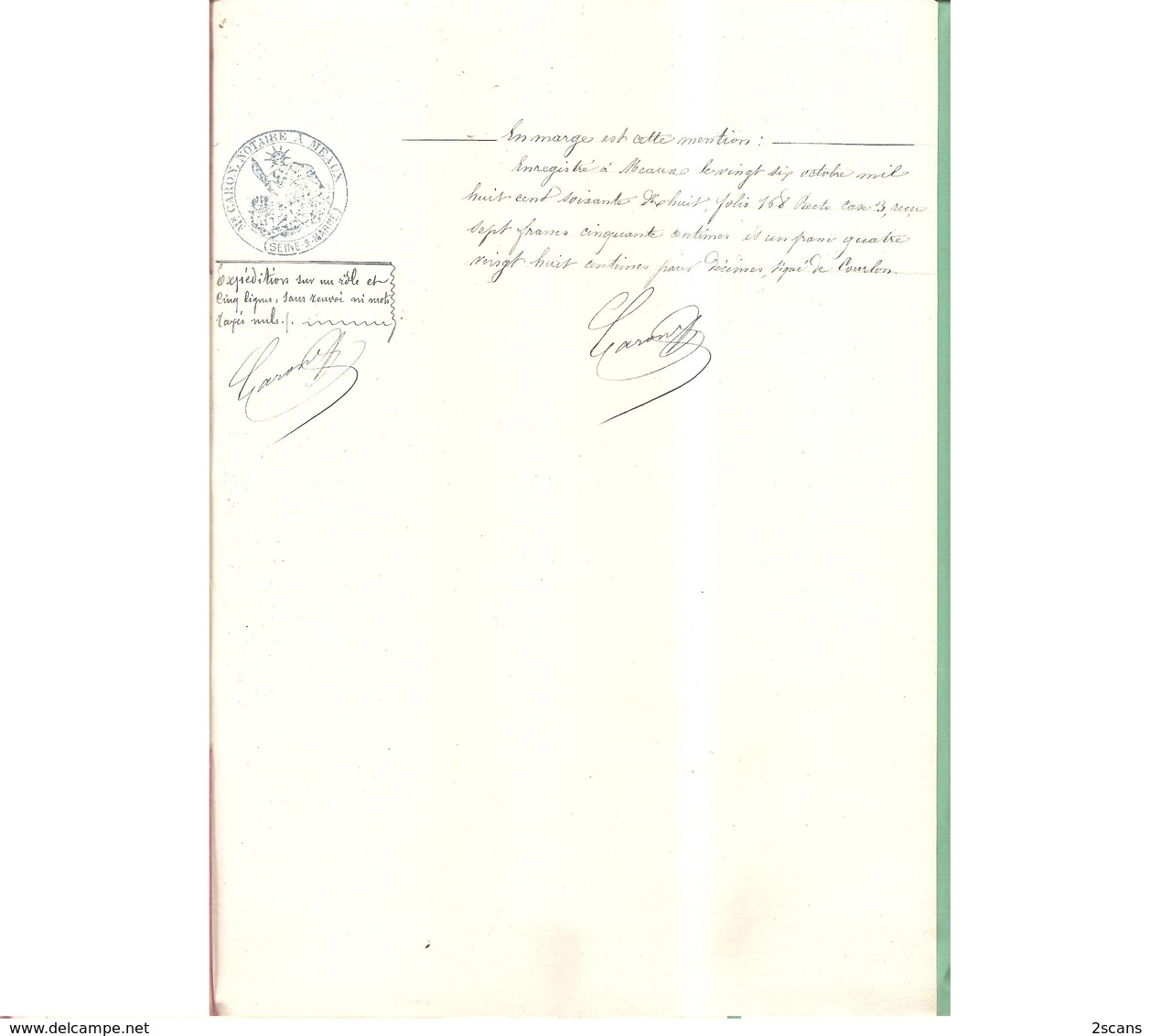 77 - VILLENOY - Lot De 2 Documents De 1878 : Donations CHEVREMONT Adolphe Et Augustine (née MASSON) - Penchard - Meaux - Villenoy