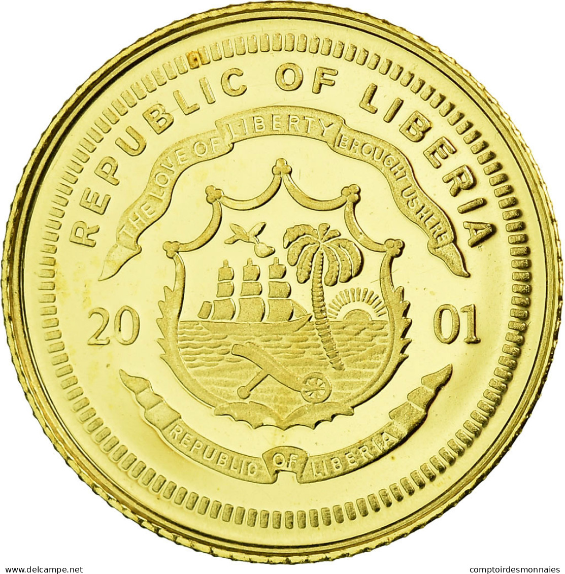 Monnaie, Liberia, Nostradamus, 25 Dollars, 2001, FDC, Or - Liberia
