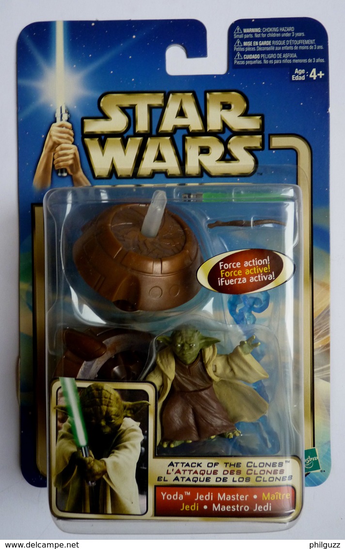 STAR WARS 2002 BLISTER ATTACK OF THE CLONE FIGURINE  YODA Jedi Master Blister EU - Episodio II