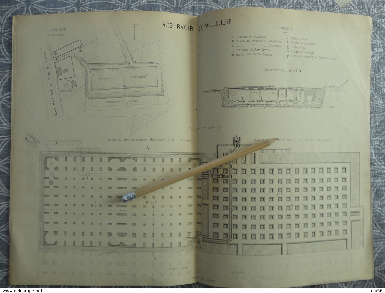 94 IVRY ET VILLEJUIF UNIQUE  RESEAU HYDROLIQUE USINE ELEVATOIRE D'IVRY RESERVOIR DE VILLEJUIF PLAN DETAIL PRIX JUIN 1883 - Europe