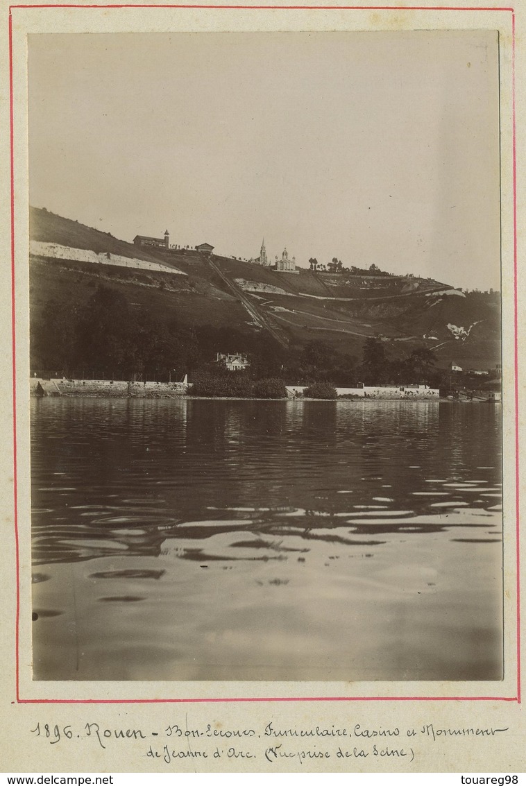 Tirage Citrate. Rouen. Bonsecours. Funiculaire. Casino Et Monument De Jeanne D'Arc. 1896. Seine-Maritime. Normandie. - Anciennes (Av. 1900)