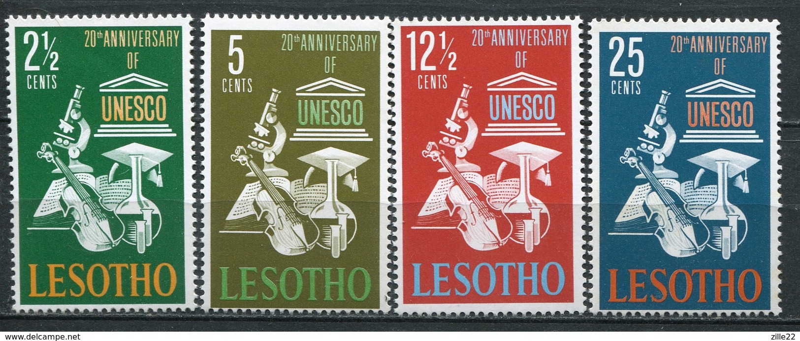 Lesotho Mi# 21-4 Postfrisch MNH - UNESCO - Lesotho (1966-...)