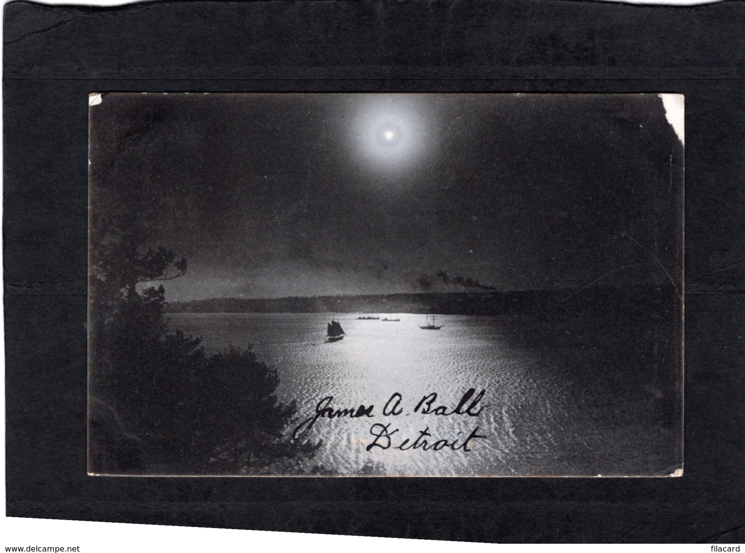 92331   Stati  Uniti,  Moonlight On The Hudson,  N. Y.,  City,  VG - Hudson River