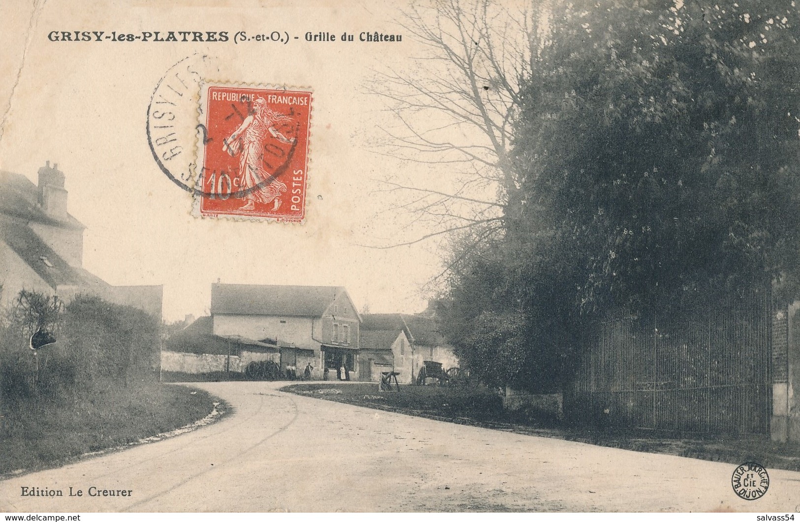 95) GRISY-les-PLATRES : Grille Du Château (1912) - Autres & Non Classés