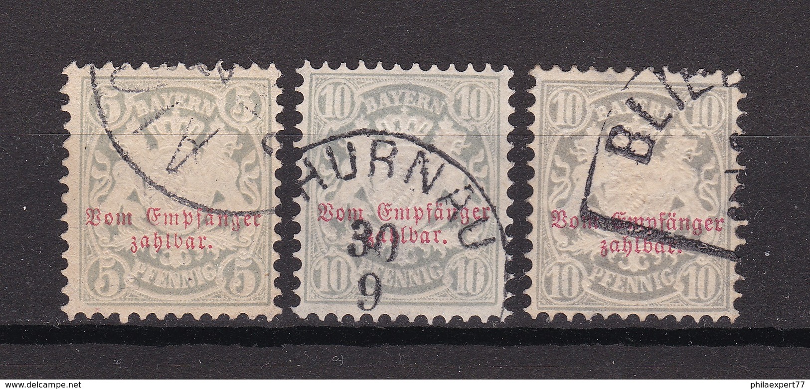 Bayern - Portomarken - 1876/82 - Michel Nr. 5/6+9 - Gest. - 24 Euro - Sonstige & Ohne Zuordnung