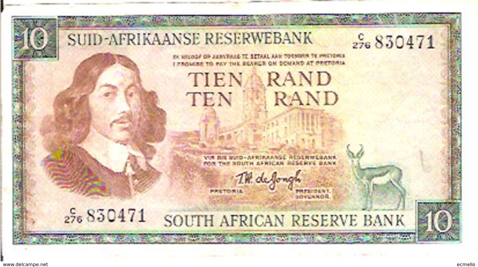 SOUTH AFRICA P114 10 RAND 1967 VF SUID AFR. - South Africa