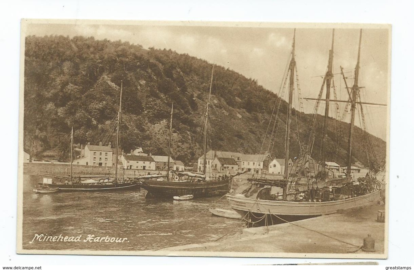 Postcard Minehead Harbour Frith's Unused - Minehead