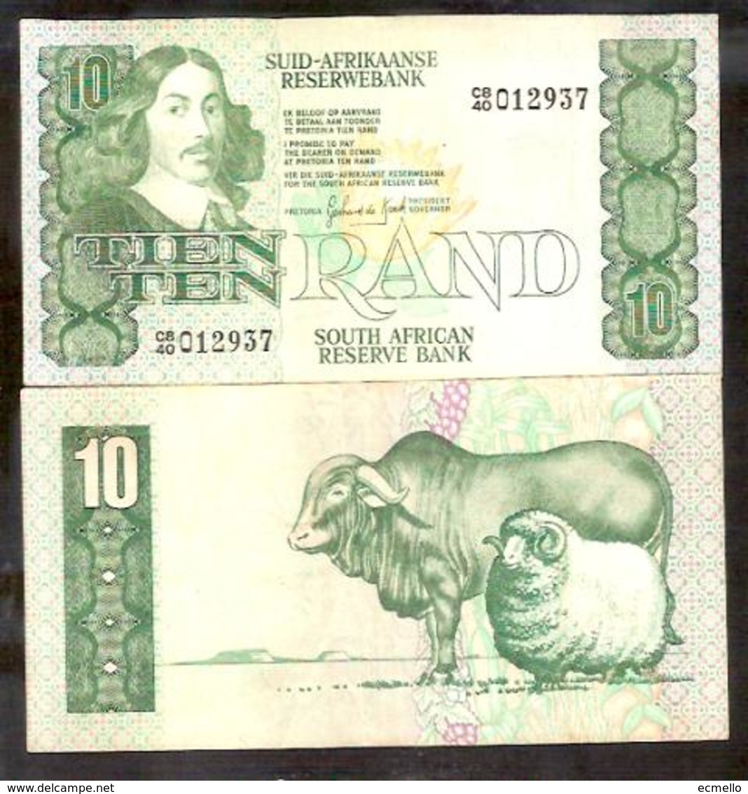 SOUTH AFRICA P120c 10 RAND 1980'S VF - South Africa