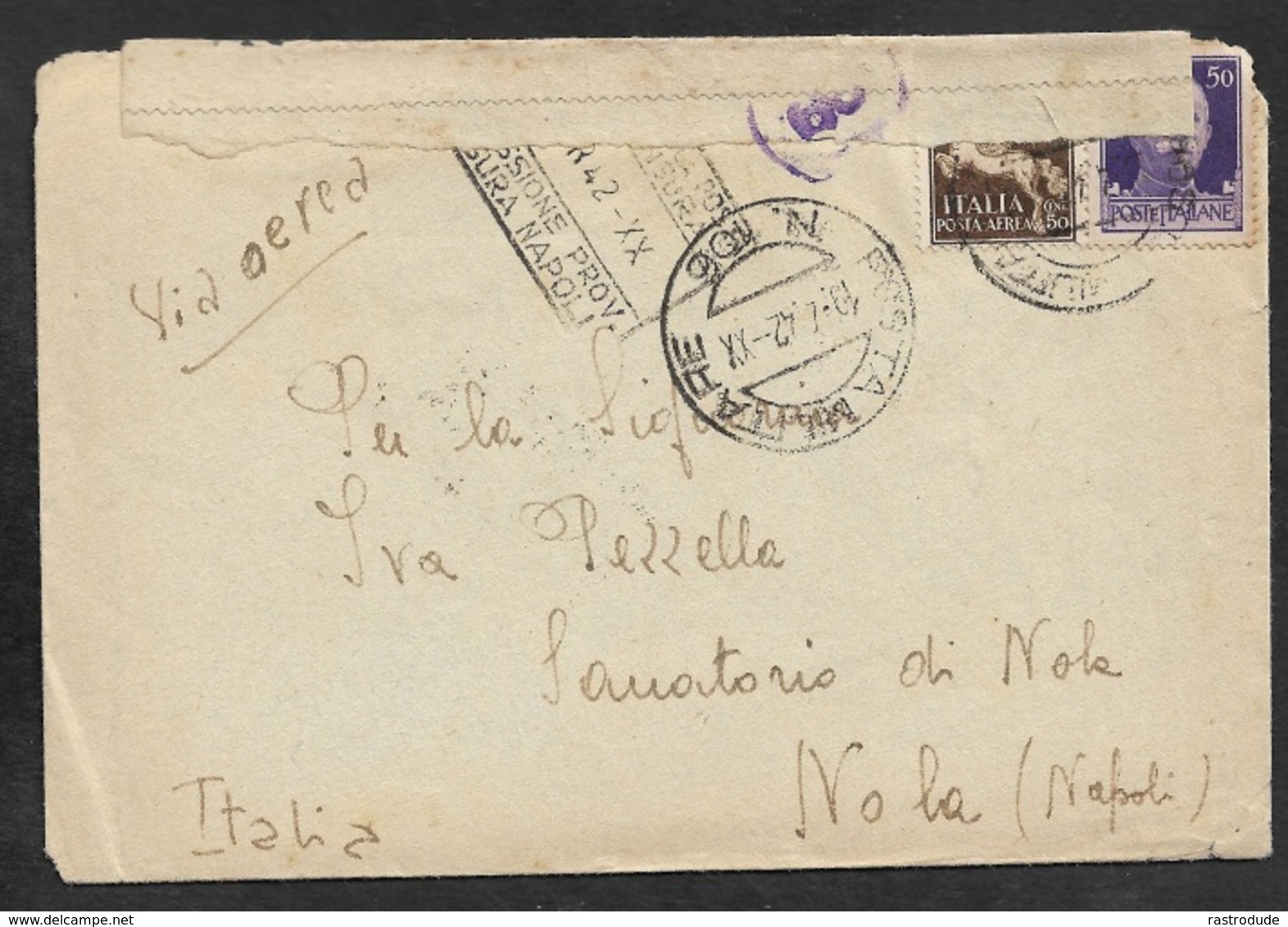 1942 ITALIE OCCUPATION GRECE POSTA MILITARE  - CORINTA GRECIA - COMMISSIONE PROVINZIALE DI NAPOLI - Correo Militar (PM)