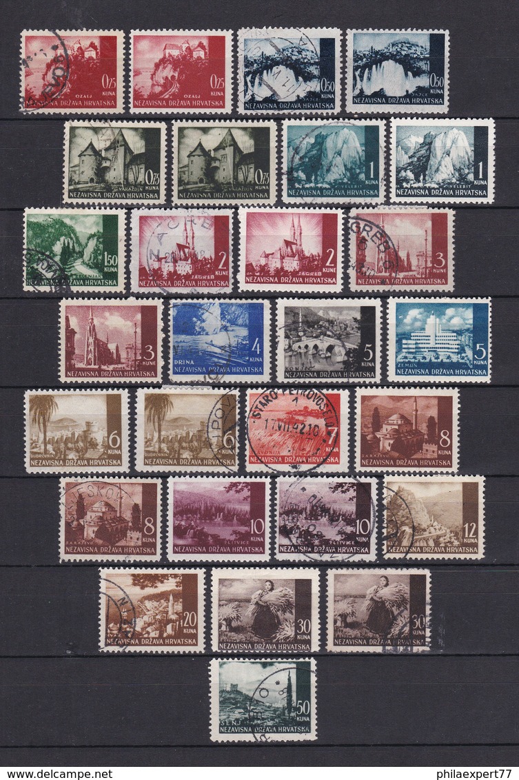 Deutsche Besetzungen - Kroatien - 1941/42 - Michel Nr. 47/64 - Gest./Postfrisch/Ungebr. - Besetzungen 1938-45