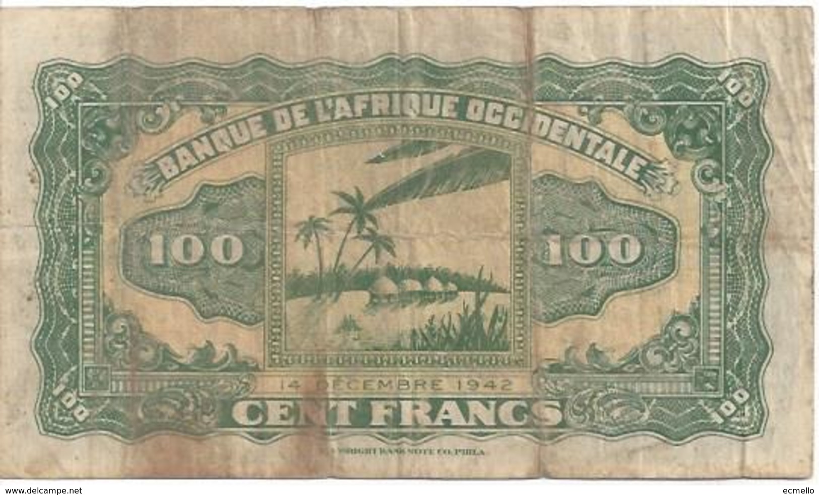 FRENCH WEST AFRICA P31a 100 FRANCS VF SCARCE - Other - Africa