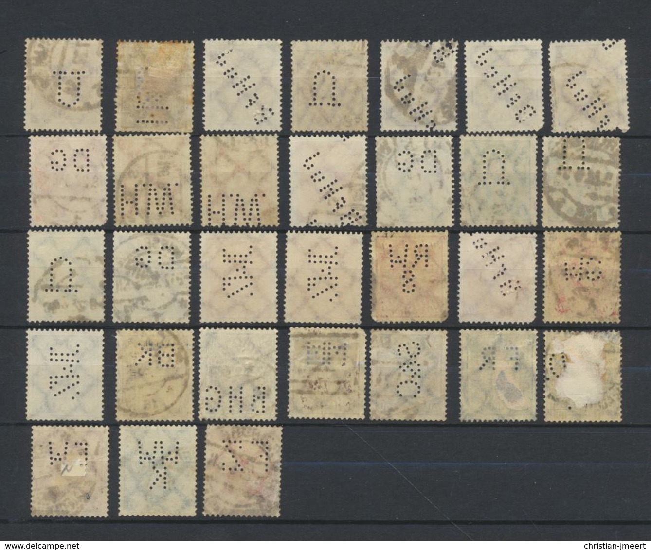 Perforés   Perfins   Reich  - firmenlochung  -lot important de 173 timbres - voir explications