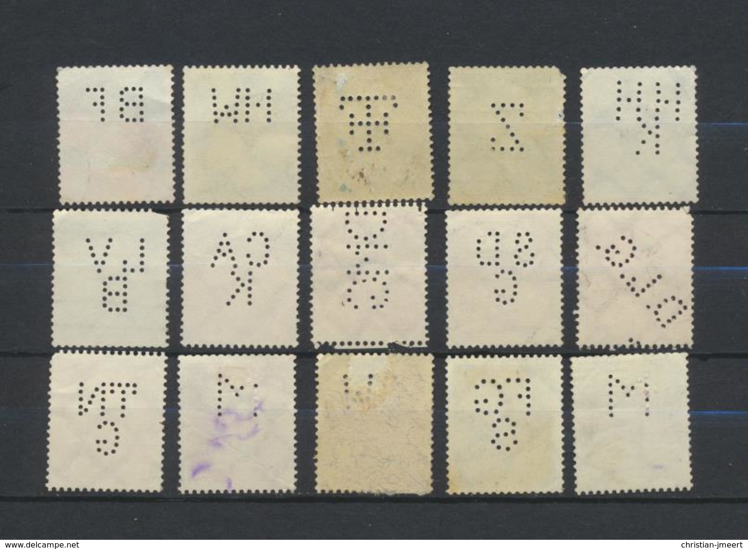 Perforés   Perfins   Reich  - firmenlochung  -lot important de 173 timbres - voir explications