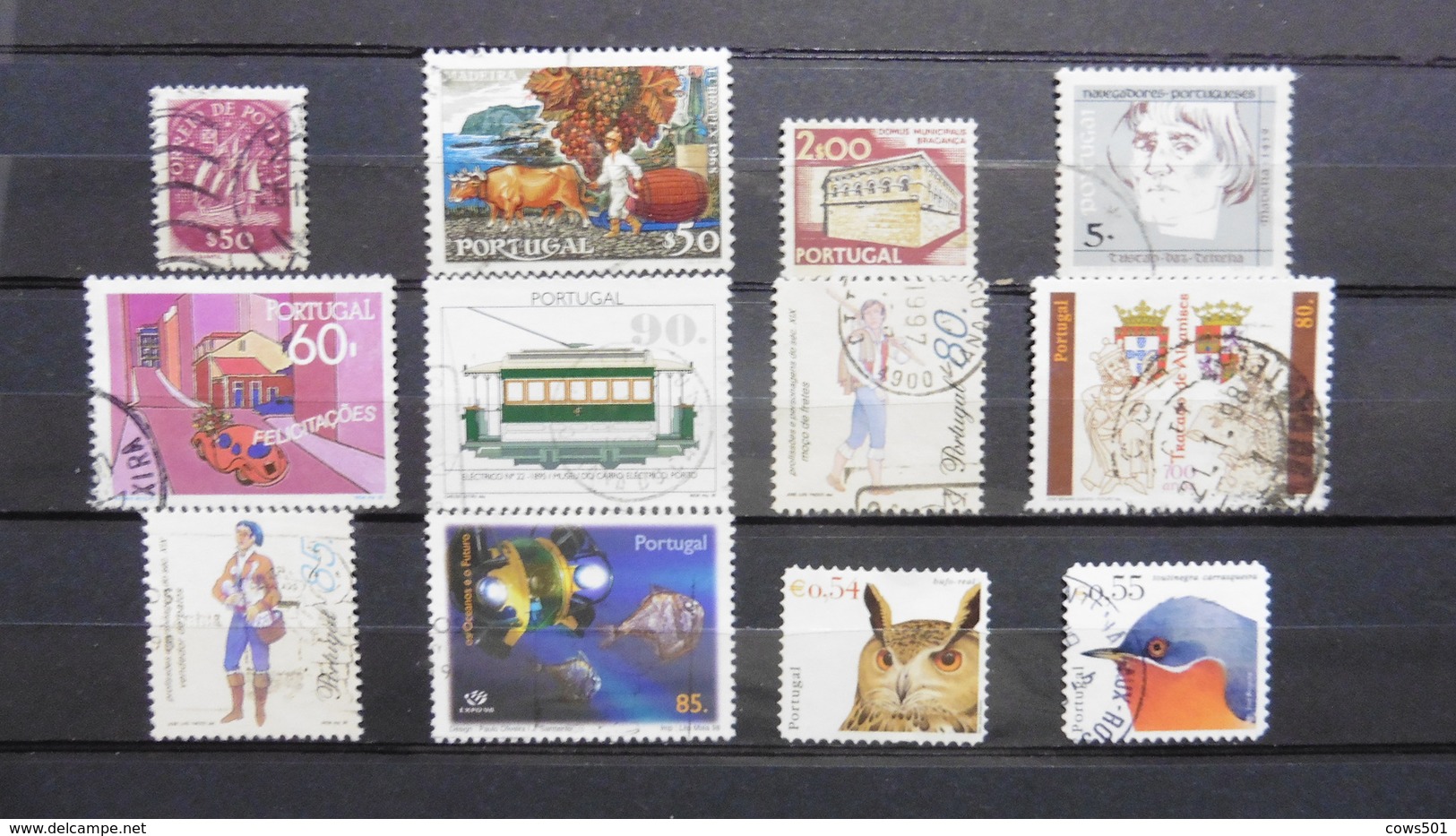 Europe > Portugal > 13 Timbres Oblitérés - Collections