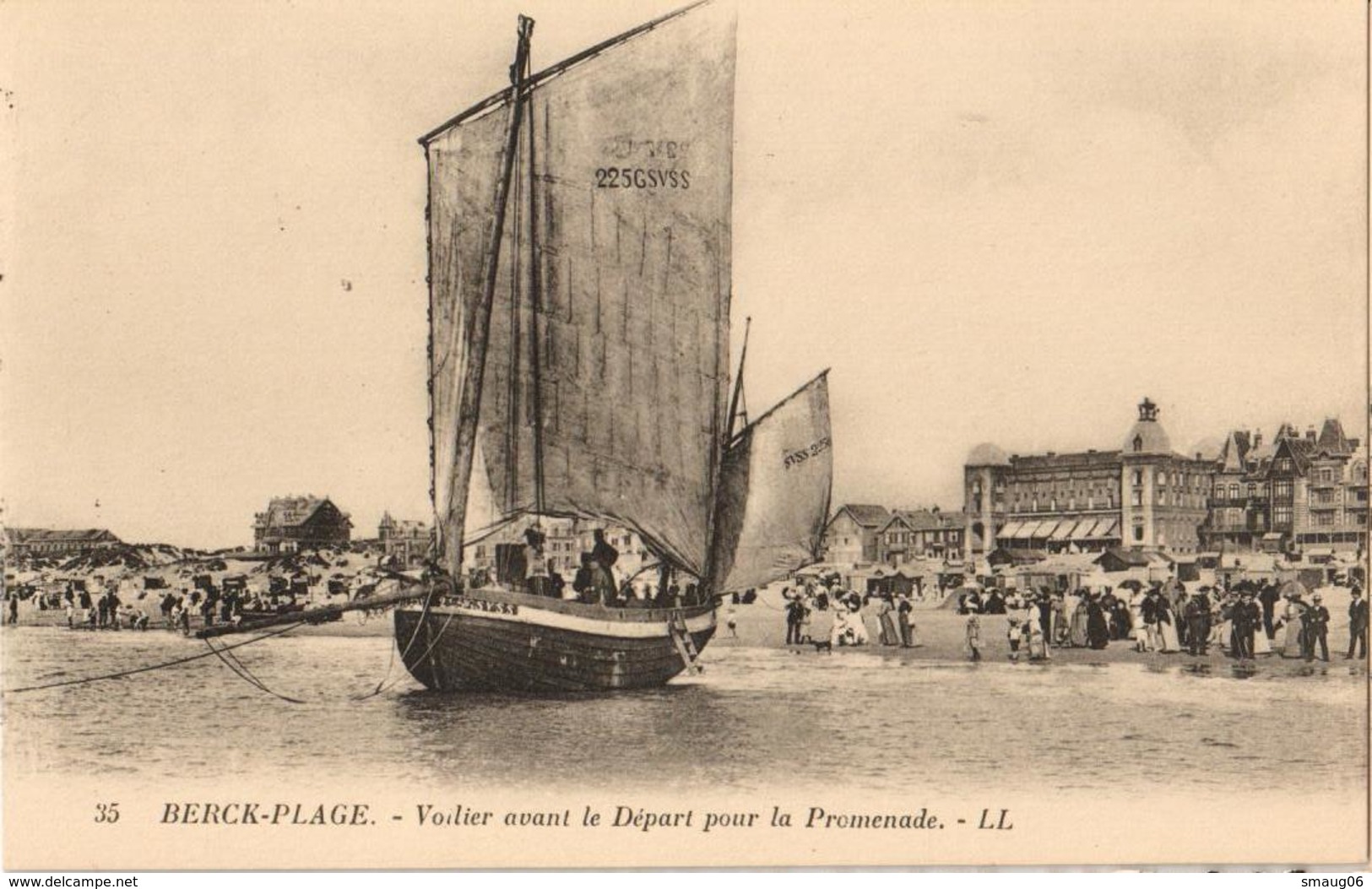 62 - BERCK-PLAGE - VOILIER AVANT LE DÉPART POUR LA PROMENADE - Berck