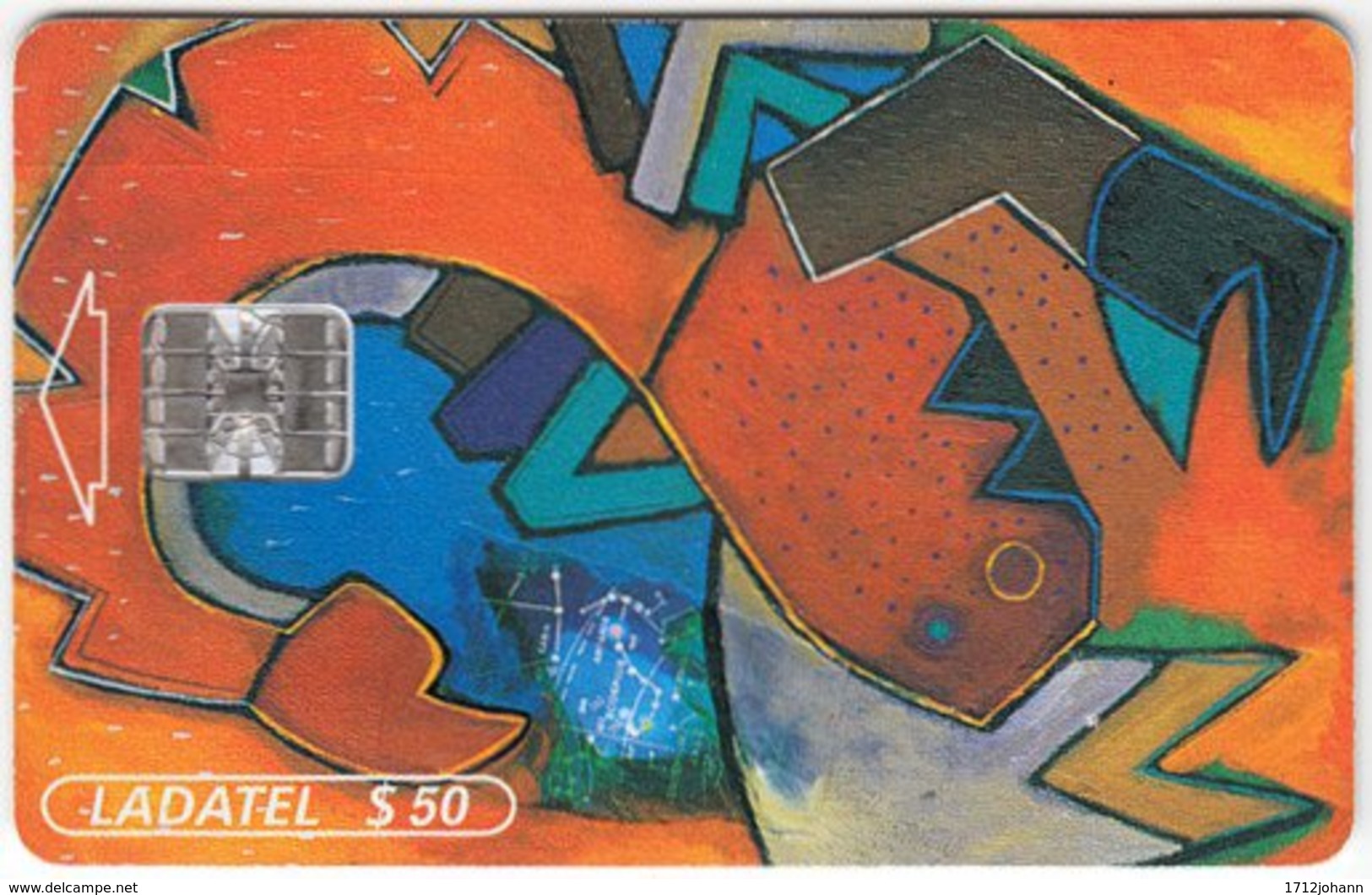 MEXICO A-318 Chip Telmex - Signs Of Zodiac, Scorpio, Painting, Modern Art - Used - Mexiko