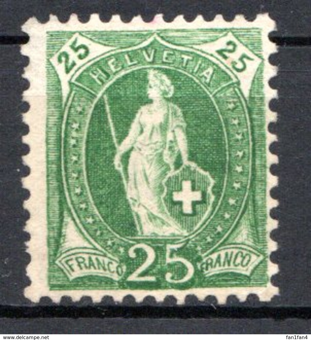 SUISSE - (Postes Fédérales) - 1882-1904 - N° 72 - 25 C. Vert - (Helvetia "debout") - Unused Stamps