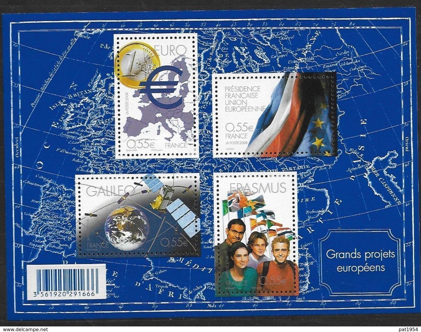 France 2008 Bloc Feuillet 123 Neuf Projets Européens à La Faciale - Mint/Hinged