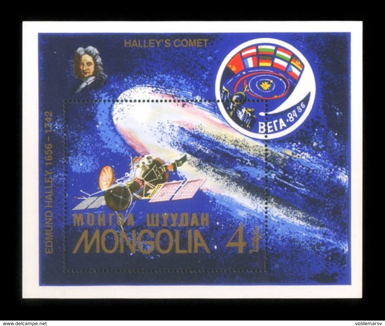 Mongolia 1986 Mih. 1835 (Bl.117) Space. Halley's Comet MNH ** - Mongolia