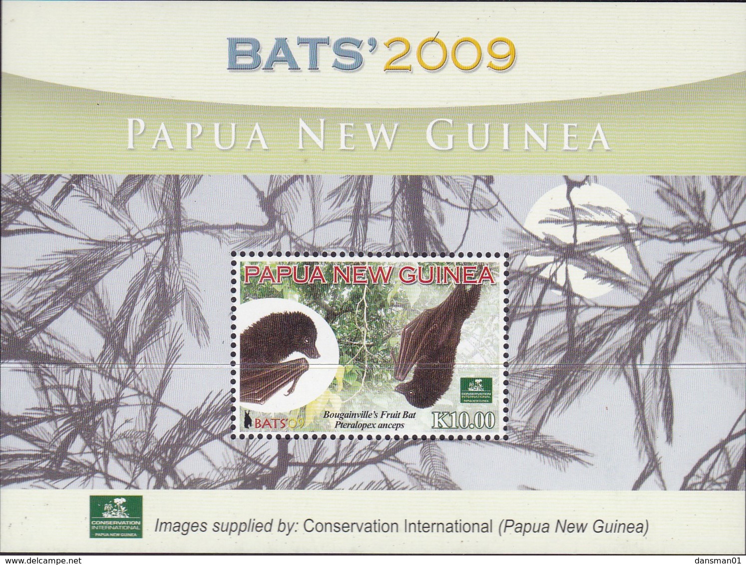 Papua New Guinea 2009 Bats Sc 1400 Mint Never Hinged - Papua-Neuguinea